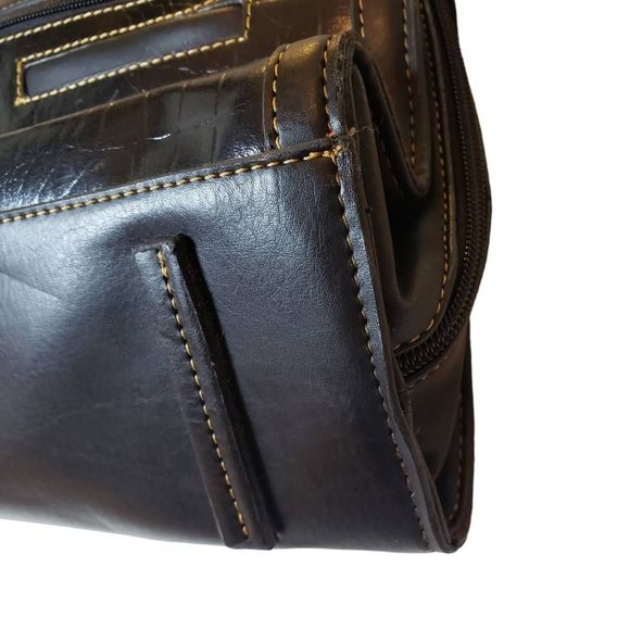 MC Western Style Embellished Satchel Top Handle Croc Embossed Style Leather Type - Picture 4 of 12